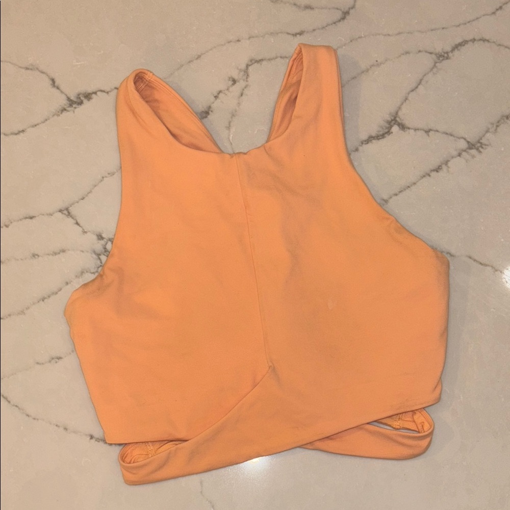 Athleta Orange Sleeveless Crop Top